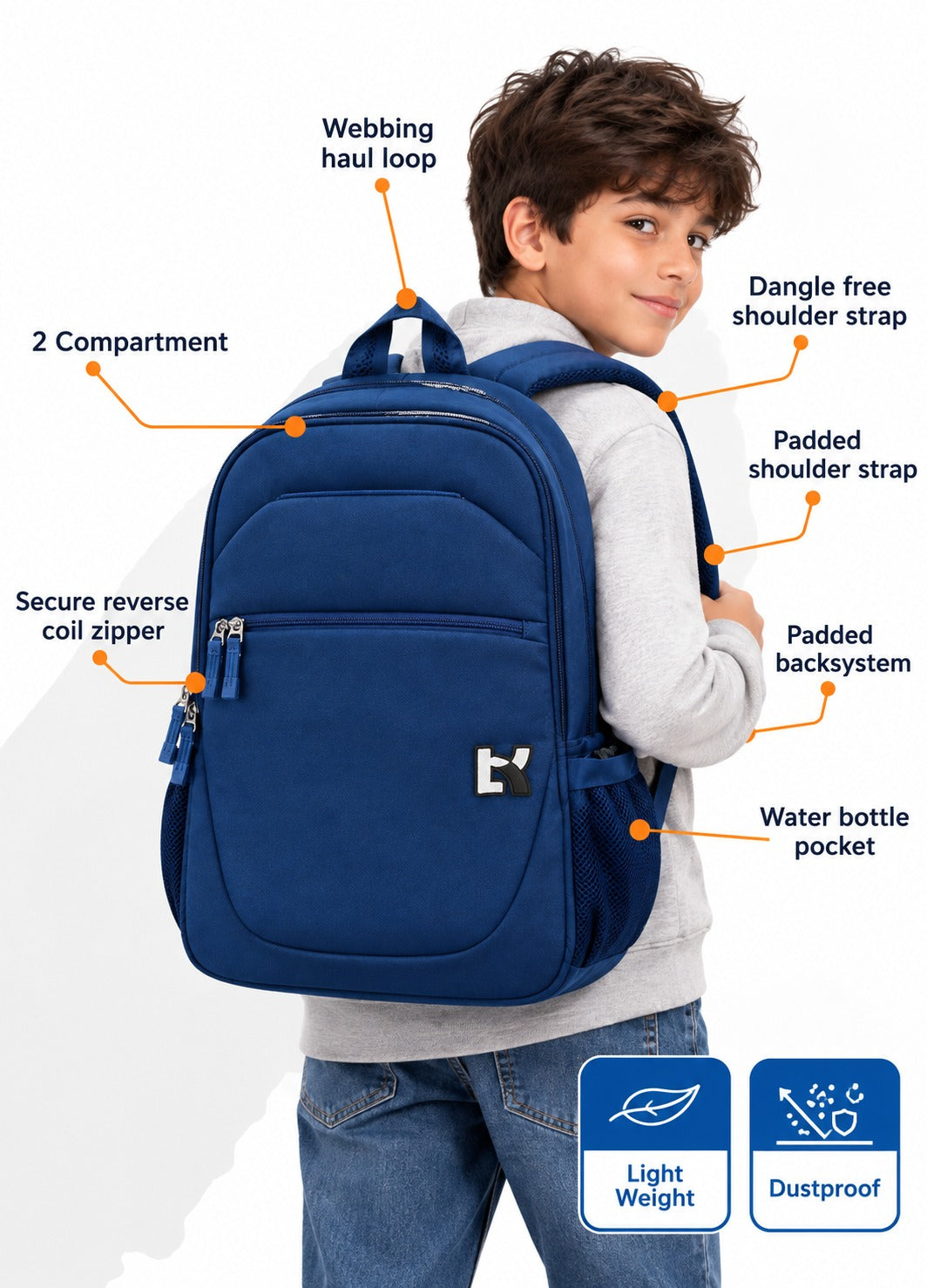 Blue Travel Backpack
